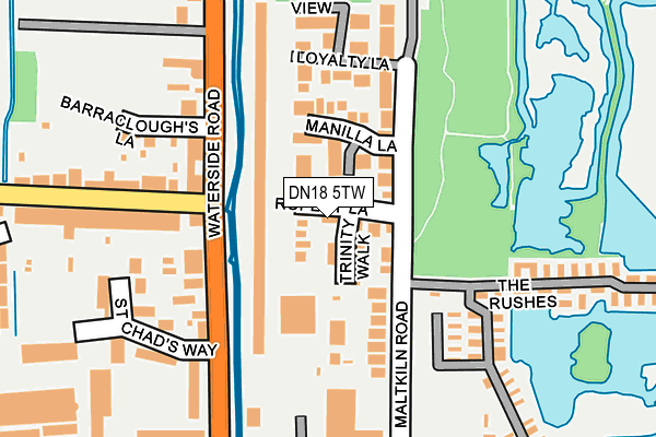 DN18 5TW map - OS OpenMap – Local (Ordnance Survey)
