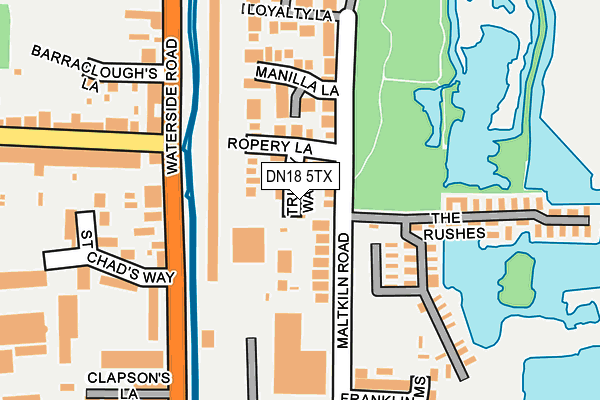 DN18 5TX map - OS OpenMap – Local (Ordnance Survey)