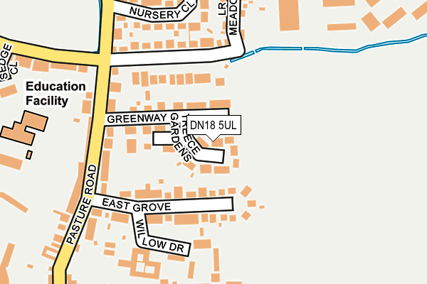 DN18 5UL map - OS OpenMap – Local (Ordnance Survey)