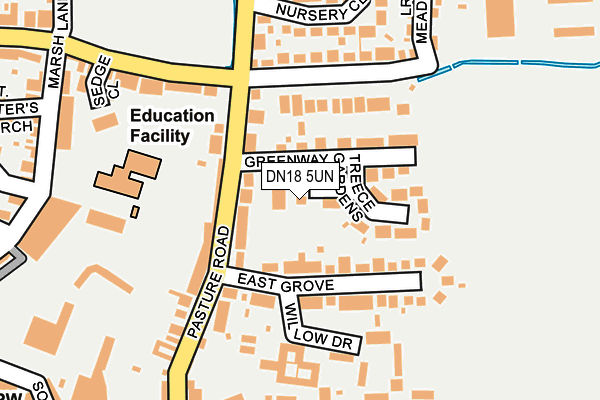 DN18 5UN map - OS OpenMap – Local (Ordnance Survey)