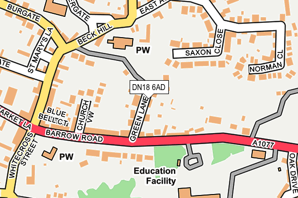 DN18 6AD map - OS OpenMap – Local (Ordnance Survey)