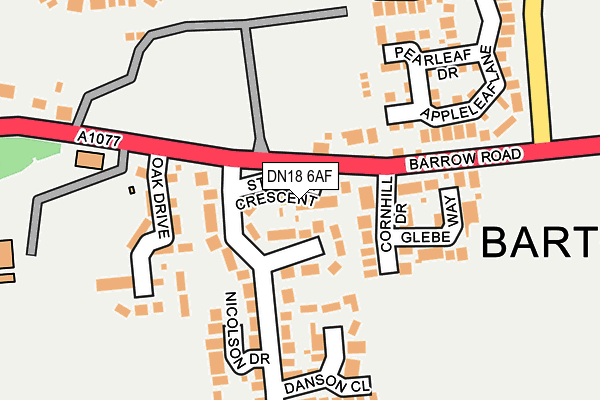 DN18 6AF map - OS OpenMap – Local (Ordnance Survey)