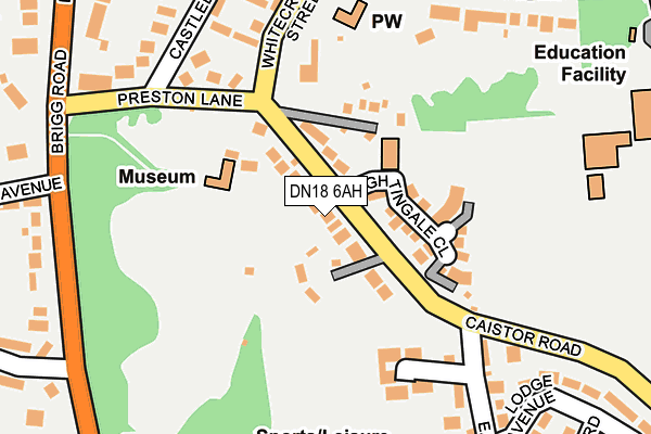 DN18 6AH map - OS OpenMap – Local (Ordnance Survey)