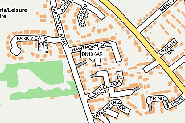 DN18 6AR map - OS OpenMap – Local (Ordnance Survey)