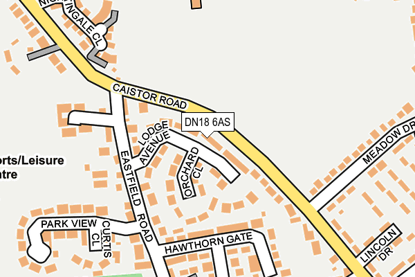 DN18 6AS map - OS OpenMap – Local (Ordnance Survey)