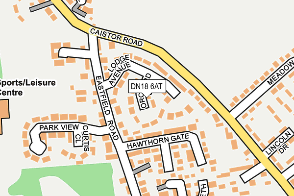DN18 6AT map - OS OpenMap – Local (Ordnance Survey)