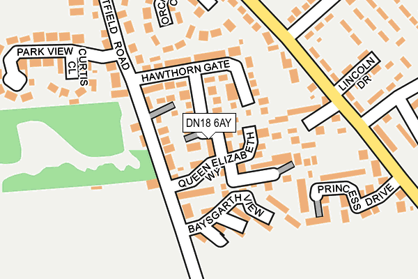DN18 6AY map - OS OpenMap – Local (Ordnance Survey)