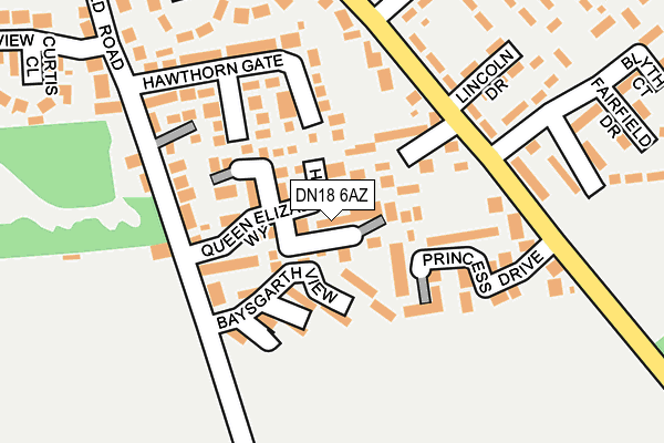 DN18 6AZ map - OS OpenMap – Local (Ordnance Survey)