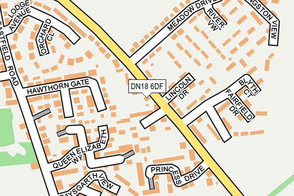 DN18 6DF map - OS OpenMap – Local (Ordnance Survey)