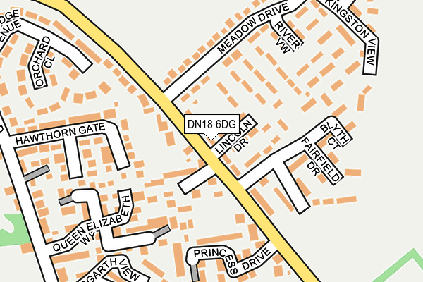 DN18 6DG map - OS OpenMap – Local (Ordnance Survey)