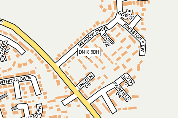 DN18 6DH map - OS OpenMap – Local (Ordnance Survey)
