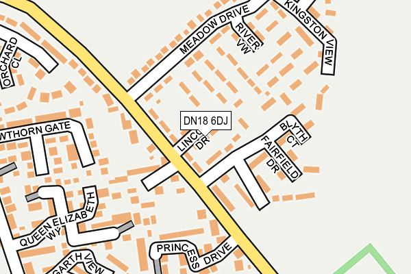 DN18 6DJ map - OS OpenMap – Local (Ordnance Survey)