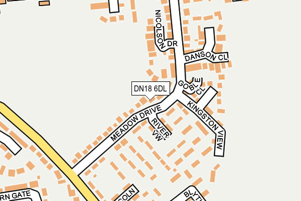 DN18 6DL map - OS OpenMap – Local (Ordnance Survey)