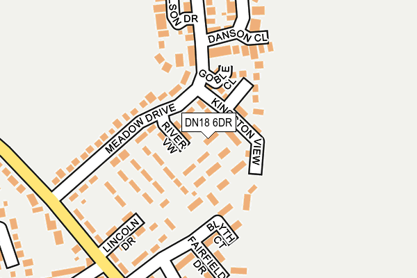 DN18 6DR map - OS OpenMap – Local (Ordnance Survey)