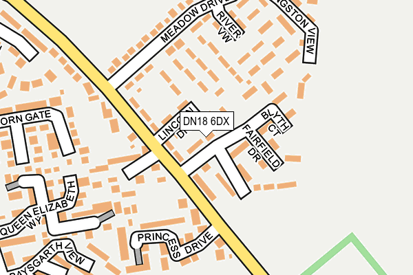 DN18 6DX map - OS OpenMap – Local (Ordnance Survey)
