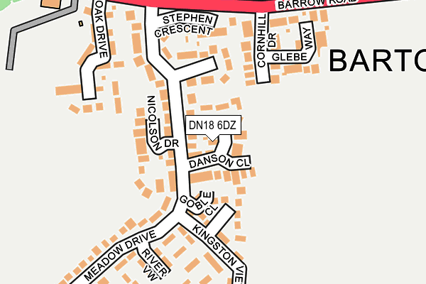 DN18 6DZ map - OS OpenMap – Local (Ordnance Survey)