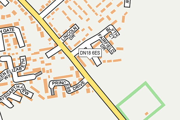 DN18 6ES map - OS OpenMap – Local (Ordnance Survey)