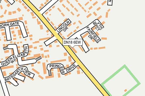 DN18 6EW map - OS OpenMap – Local (Ordnance Survey)