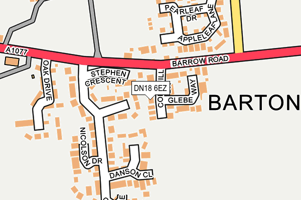 DN18 6EZ map - OS OpenMap – Local (Ordnance Survey)