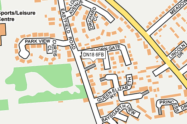 DN18 6FB map - OS OpenMap – Local (Ordnance Survey)