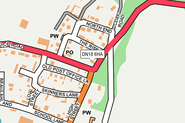 DN18 6HA map - OS OpenMap – Local (Ordnance Survey)