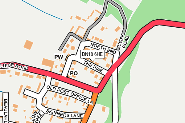 DN18 6HE map - OS OpenMap – Local (Ordnance Survey)