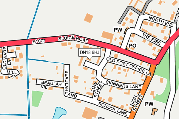 DN18 6HJ map - OS OpenMap – Local (Ordnance Survey)