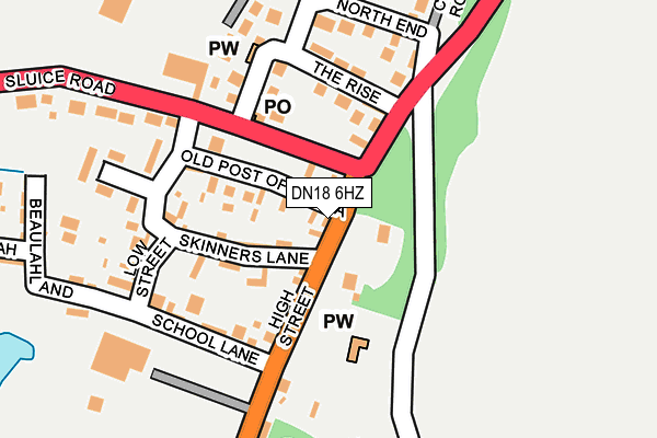 DN18 6HZ map - OS OpenMap – Local (Ordnance Survey)