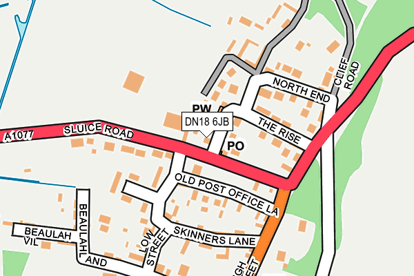 DN18 6JB map - OS OpenMap – Local (Ordnance Survey)