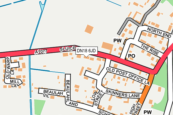DN18 6JD map - OS OpenMap – Local (Ordnance Survey)