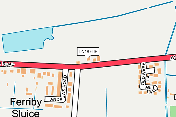 DN18 6JE map - OS OpenMap – Local (Ordnance Survey)