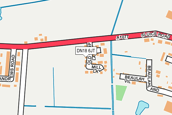 DN18 6JT map - OS OpenMap – Local (Ordnance Survey)