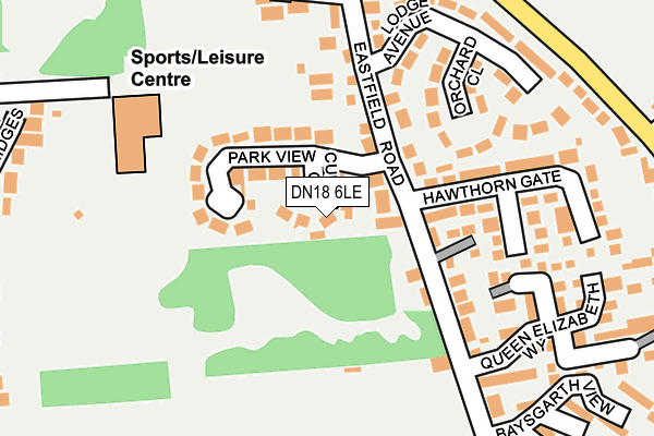 DN18 6LE map - OS OpenMap – Local (Ordnance Survey)