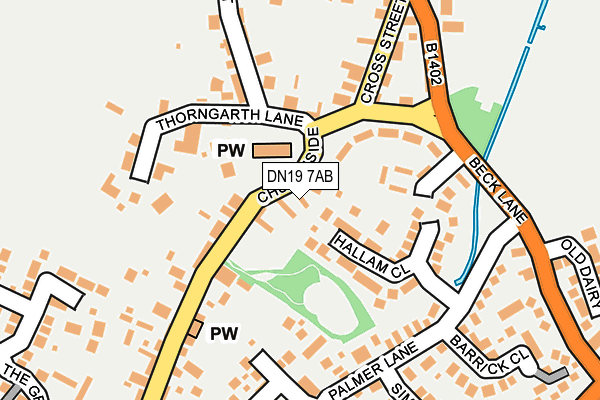 DN19 7AB map - OS OpenMap – Local (Ordnance Survey)
