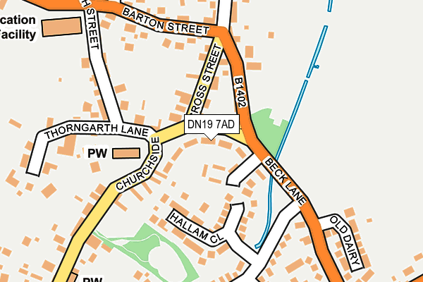 DN19 7AD map - OS OpenMap – Local (Ordnance Survey)