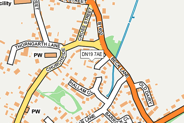 DN19 7AE map - OS OpenMap – Local (Ordnance Survey)