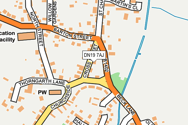 DN19 7AJ map - OS OpenMap – Local (Ordnance Survey)