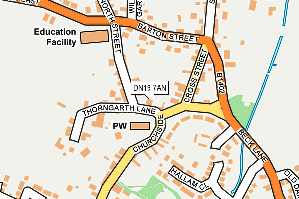 DN19 7AN map - OS OpenMap – Local (Ordnance Survey)
