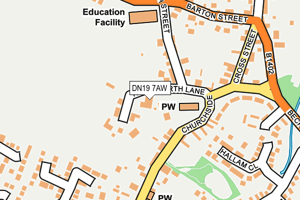 DN19 7AW map - OS OpenMap – Local (Ordnance Survey)