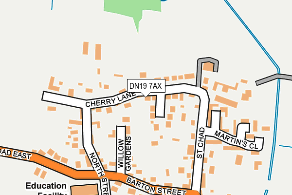 DN19 7AX map - OS OpenMap – Local (Ordnance Survey)