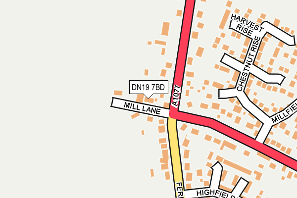 DN19 7BD map - OS OpenMap – Local (Ordnance Survey)