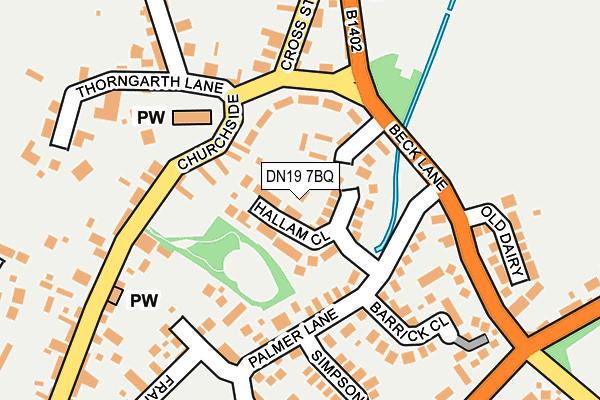 DN19 7BQ map - OS OpenMap – Local (Ordnance Survey)