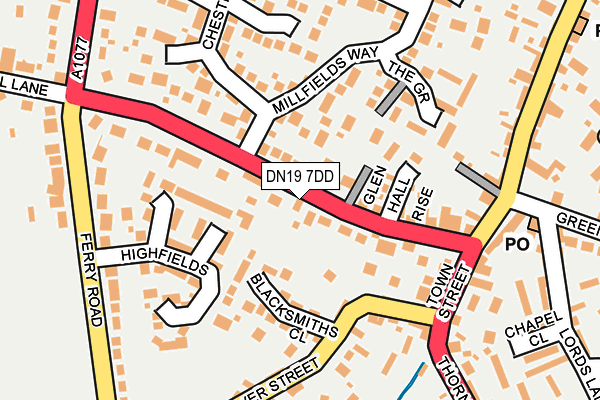 DN19 7DD map - OS OpenMap – Local (Ordnance Survey)