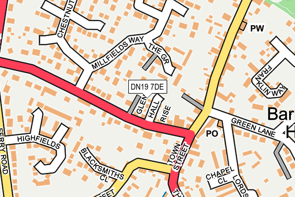 DN19 7DE map - OS OpenMap – Local (Ordnance Survey)