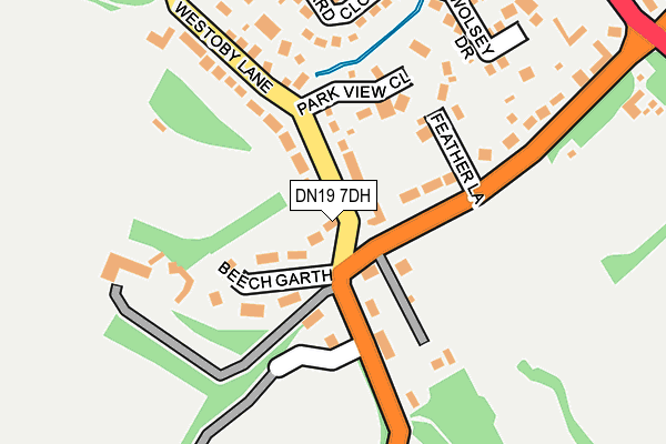 DN19 7DH map - OS OpenMap – Local (Ordnance Survey)