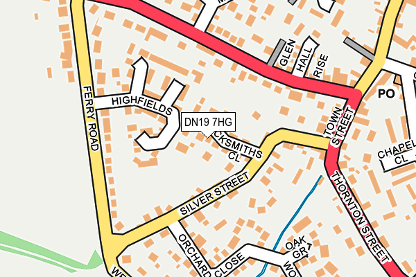 DN19 7HG map - OS OpenMap – Local (Ordnance Survey)