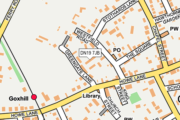 DN19 7JB map - OS OpenMap – Local (Ordnance Survey)
