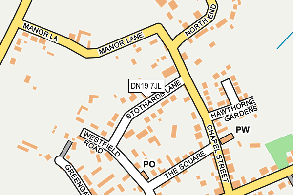 DN19 7JL map - OS OpenMap – Local (Ordnance Survey)