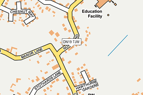 DN19 7JW map - OS OpenMap – Local (Ordnance Survey)
