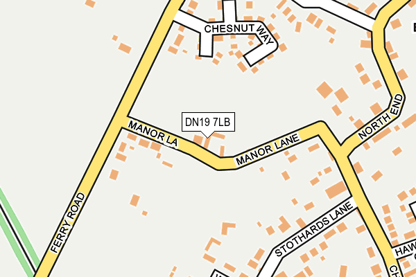 DN19 7LB map - OS OpenMap – Local (Ordnance Survey)